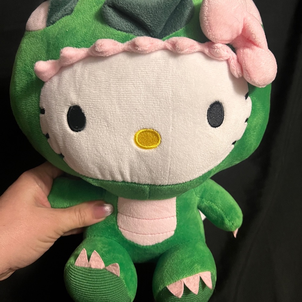 Hello Kitty Green Dinosaur Plush Toy